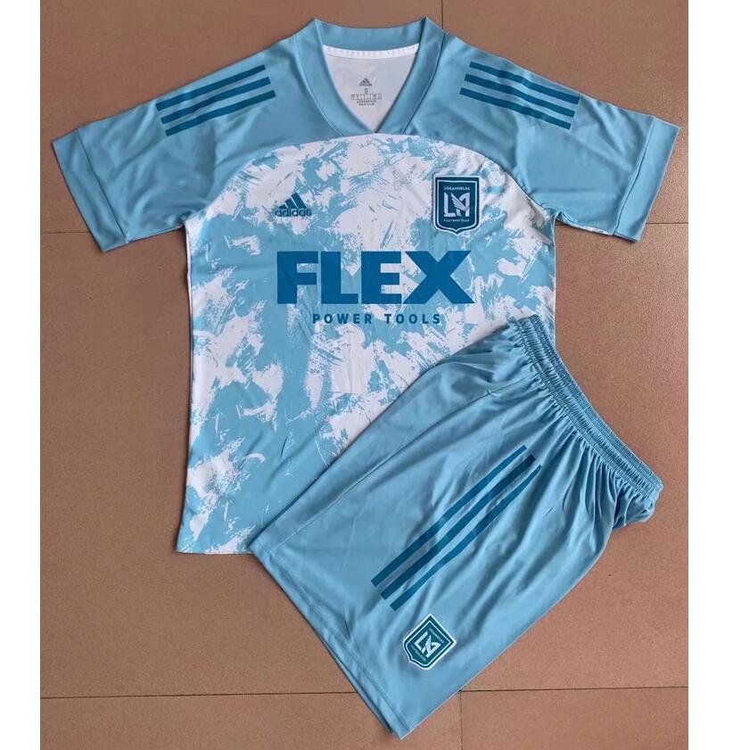 Kids Los Angeles FC 2021/22 PRIMEBLUE Soccer Kits Shirt With Shorts